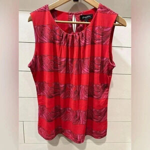 Grayson Red Swirl Dress Top- Womens Large